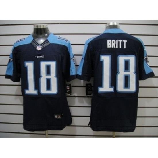 Nike Tennessee Titans 18 Kenny Britt Dark Blue Elite NFL Jersey