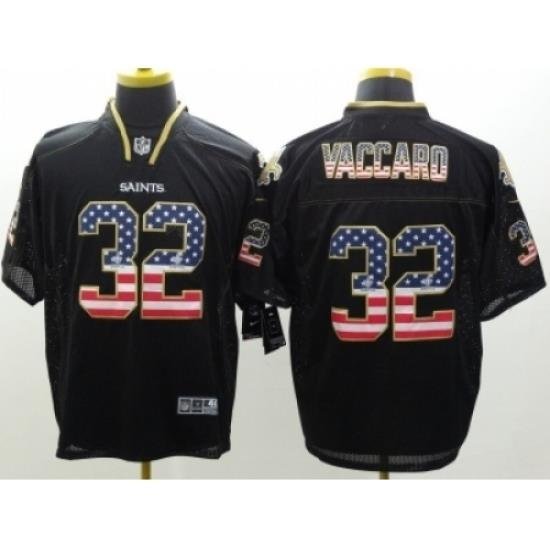 Nike New Orleans Saints 32 Kenny Vaccaro Black Elite USA Flag Fashion NFL Jersey