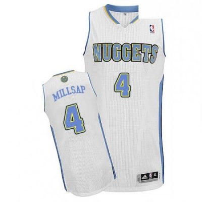 Youth Adidas Denver Nuggets 4 Paul Millsap Authentic White Home NBA Jersey