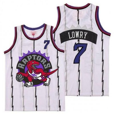 Raptors 7 Kyle Lowry White Big Logo Retro Jersey 8