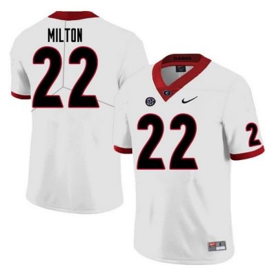 Men #22 Kendall Milton Georgia Bulldogs College Football Jerseys Sale-White