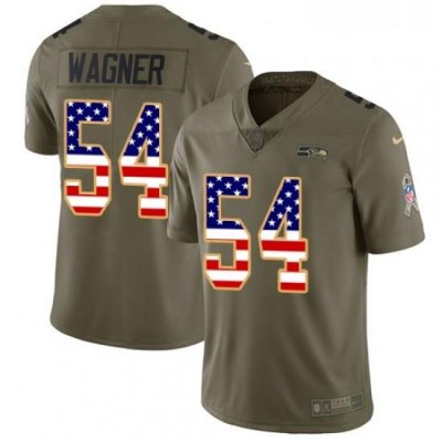 Youth Nike Seattle Seahawks 54 Bobby Wagner Limited OliveUSA Flag 2017 Salute to Service NFL Jersey