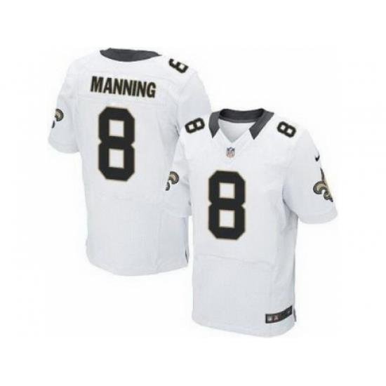 Nike New Orleans Saints 8 Archie Manning White Elite NFL Jersey