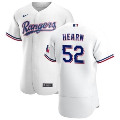 Texas Rangers 52 Taylor Hearn Men Nike White Home 2020 Authentic Player MLB Jersey