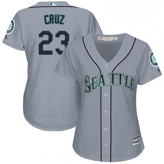 Womens Majestic Seattle Mariners 23 Nelson Cruz Replica Grey Road Cool Base MLB Jersey