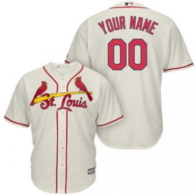 Men Women Youth All Size St Louis St.Louis Cardinals Majestic Cream Alternate Cool Base Custom Jersey