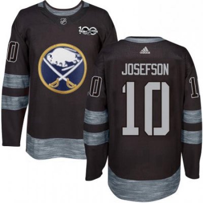 Mens Adidas Buffalo Sabres 10 Jacob Josefson Authentic Black 1917 2017 100th Anniversary NHL Jersey