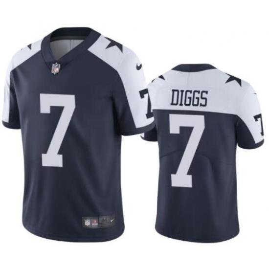 Men Nike Dallas Cowboys Trevon Diggs #7 Blue Thanksgivens Vapor Limited Stitched Jersey