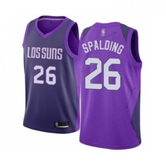 Mens Phoenix Suns 26 Ray Spalding Authentic Purple Basketball Jersey City Edition