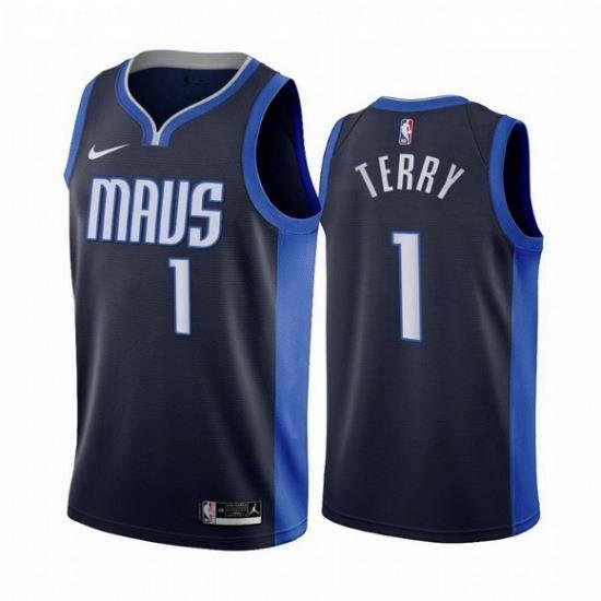 Men Dallas Mavericks 1 Tyrell Terry Navy NBA Swingman 2020 21 Earned Edition Jersey