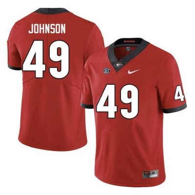 Men #49 Samuel Johnson Georgia Bulldogs College Football Jerseys Sale-Red Anniversary