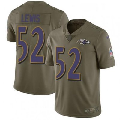 Youth Nike Baltimore Ravens 52 Ray Lewis Limited Olive 2017 Salute to Service NFL Jersey