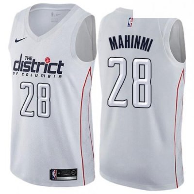 Mens Nike Washington Wizards 28 Ian Mahinmi Swingman White NBA Jersey City Edition