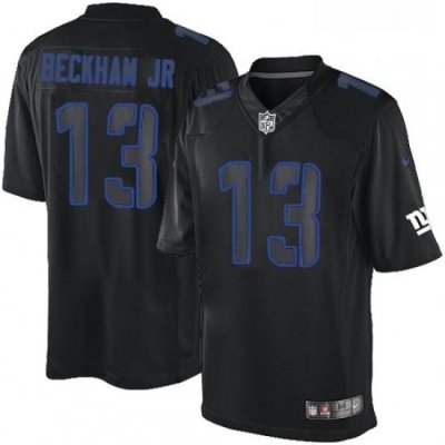 Mens Nike New York Giants 13 Odell Beckham Jr Limited Black Impact NFL Jersey