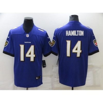 Men Baltimore Ravens 14 Kyle Hamilton Purple Vapor Untouchable Limited Stitched jersey