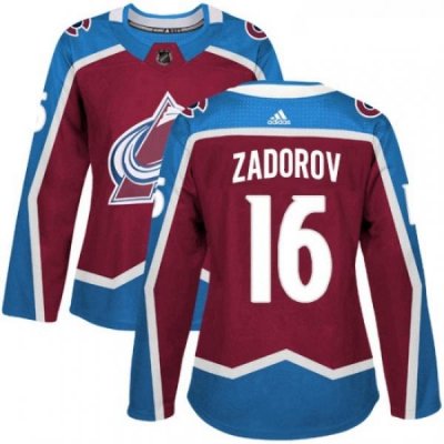 Womens Adidas Colorado Avalanche 16 Nikita Zadorov Premier Burgundy Red Home NHL Jersey