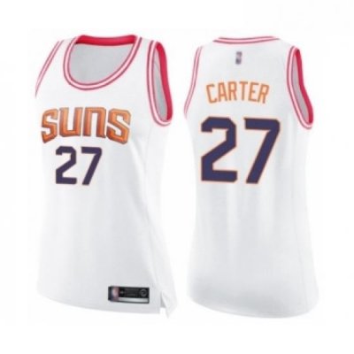 Womens Phoenix Suns 27 Jevon Carter Swingman White Pink Fashion Basketball Jersey