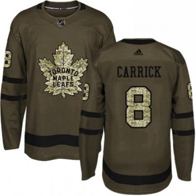 Youth Adidas Toronto Maple Leafs 8 Connor Carrick Authentic Green Salute to Service NHL Jersey