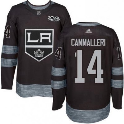 Mens Adidas Los Angeles Kings 14 Mike Cammalleri Authentic Black 1917 2017 100th Anniversary NHL Jersey