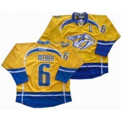 Nashville Predators #6 Shea weber C PATCH Yellow Jersey