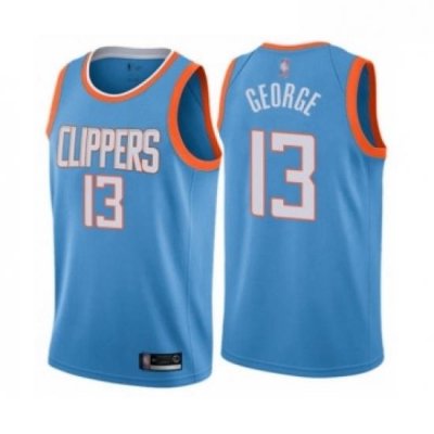 Youth Los Angeles Clippers 13 Paul George Swingman Blue Basketball Jersey City Edition