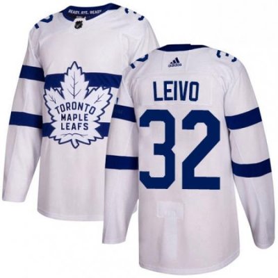 Mens Adidas Toronto Maple Leafs 32 Josh Leivo Authentic White 2018 Stadium Series NHL Jersey