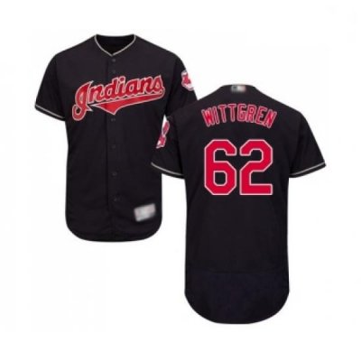 Mens Cleveland Indians 62 Nick Wittgren Navy Blue Alternate Flex Base Authentic Collection Baseball Jersey