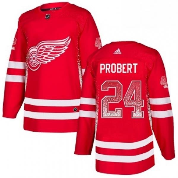 Mens Adidas Detroit Red Wings 24 Chris Chelios Authentic Red Drift Fashion NHL Jersey