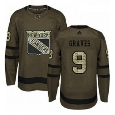 Youth Adidas New York Rangers 9 Adam Graves Premier Green Salute to Service NHL Jersey