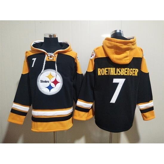 NFL Men Pittsburgh Steelers 7 Ben Roethlisberger Stitched Hoodie