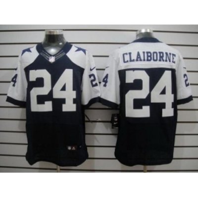 Nike Dallas Cowboys 24 Morris Claiborne Blue Elite Thankgivings NFL Jersey