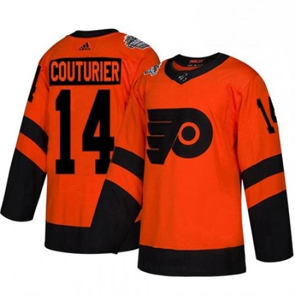 Womens Adidas Philadelphia Flyers 14 Sean Couturier Orange Authentic 2019 Stadium Series Stitched NHL Jersey