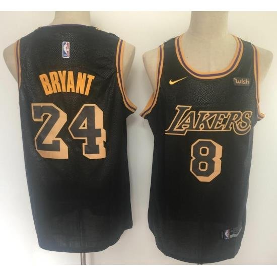 Lakers 8  26 24 Kobe Bryant Black Nike City Edition Swingman Jersey