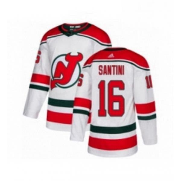 Mens Adidas New Jersey Devils 16 Steve Santini Premier White Alternate NHL Jersey