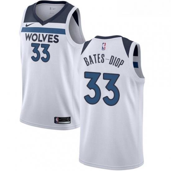 Womens Nike Minnesota Timberwolves 33 Keita Bates Diop Swingman White NBA Jersey Association Edition