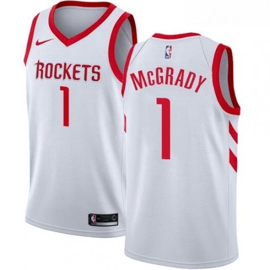 Youth Nike Houston Rockets 1 Tracy McGrady Authentic White Home NBA Jersey Association Edition