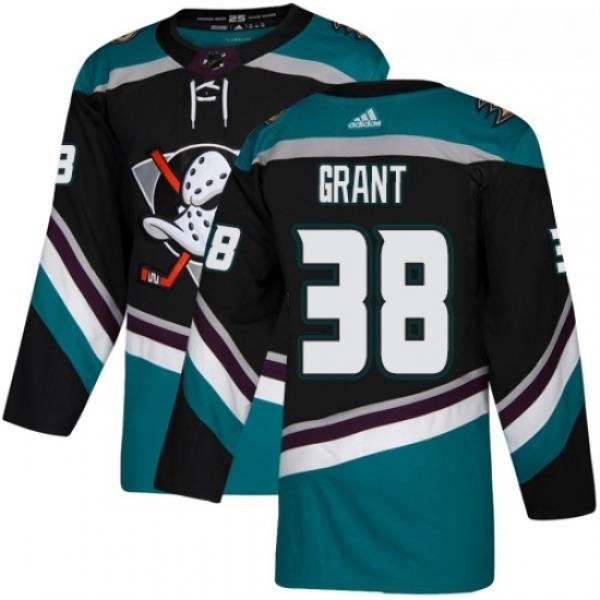 Youth Adidas Anaheim Ducks 38 Derek Grant Authentic Black Teal Third NHL Jersey