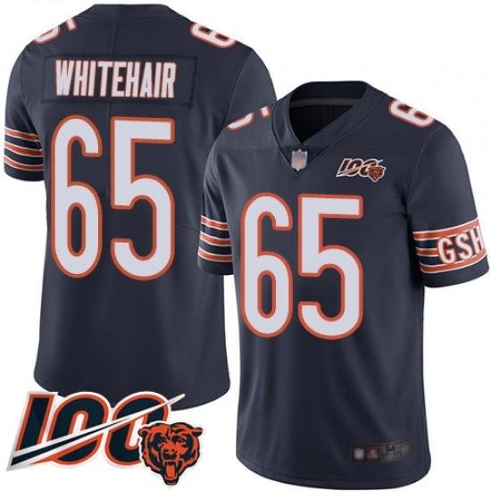 Men Chicago Bears 65 Cody Whitehair Navy Blue Team Color 100th Season Limited Football Jersey