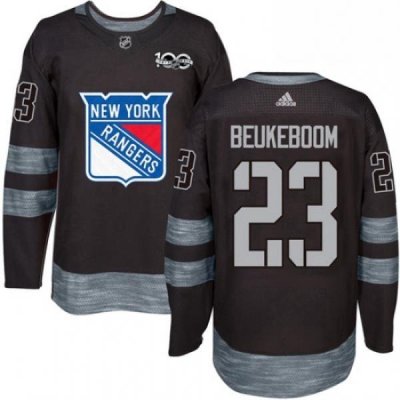 Mens Adidas New York Rangers 23 Jeff Beukeboom Premier Black 1917 2017 100th Anniversary NHL Jersey