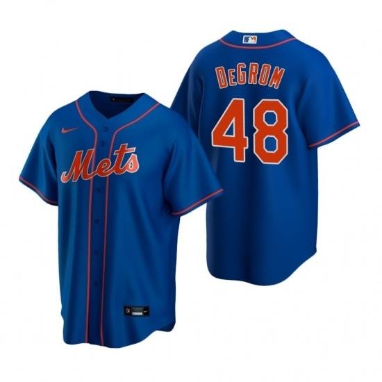 Mens Nike NeW York Mets 48 Jacob deGrom Royal Alternate Stitched Baseball Jerse