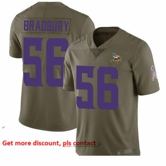 Vikings 56 Garrett Bradbury Olive Youth Stitched Football Limited 2017 Salute to Service Jersey