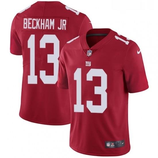 Mens Nike New York Giants 13 Odell Beckham Jr Red Alternate Vapor Untouchable Limited Player NFL Jersey