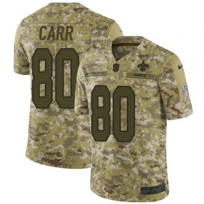 Limited Nike Camo Youth Austin Carr Jersey NFL 80 New Orleans Saints 2018 Salute to Service