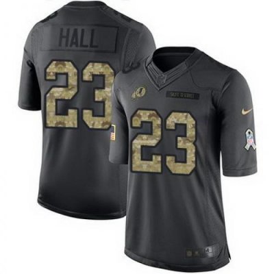 Nike Redskins #23 DeAngelo Hall Black Mens Stitched NFL Limited 2016 Salute to Service Jersey