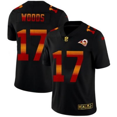 Los Angeles Rams 17 Robert Woods Men Black Nike Red Orange Stripe Vapor Limited NFL Jersey