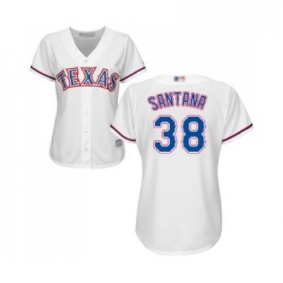 Womens Texas Rangers 38 Danny Santana Replica White Home Cool Base Baseball Jersey