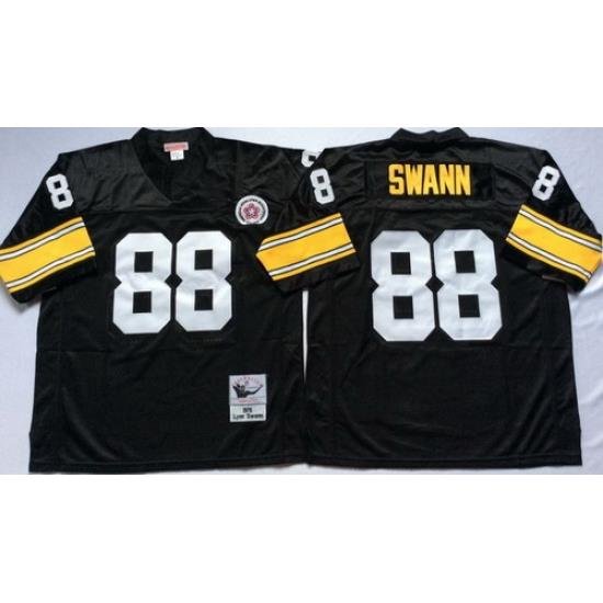 Mitchell And Ness Steelers #88 Lynn Swann Black Throwback Stitched NFL Jersey