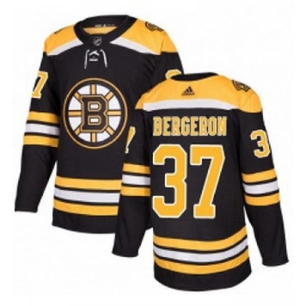 Youth Adidas Boston Bruins 37 Patrice Bergeron Authentic Black Home NHL Jersey