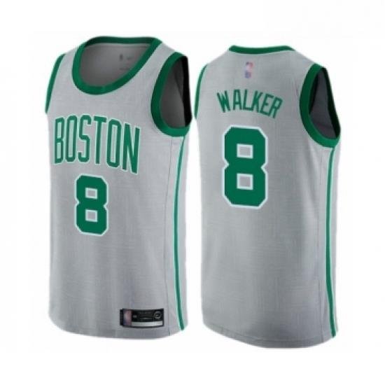 Womens Boston Celtics 8 Kemba Walker Swingman Gray Basketball Jersey City Edition