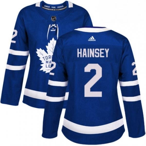 Womens Adidas Toronto Maple Leafs 2 Ron Hainsey Authentic Royal Blue Home NHL Jersey